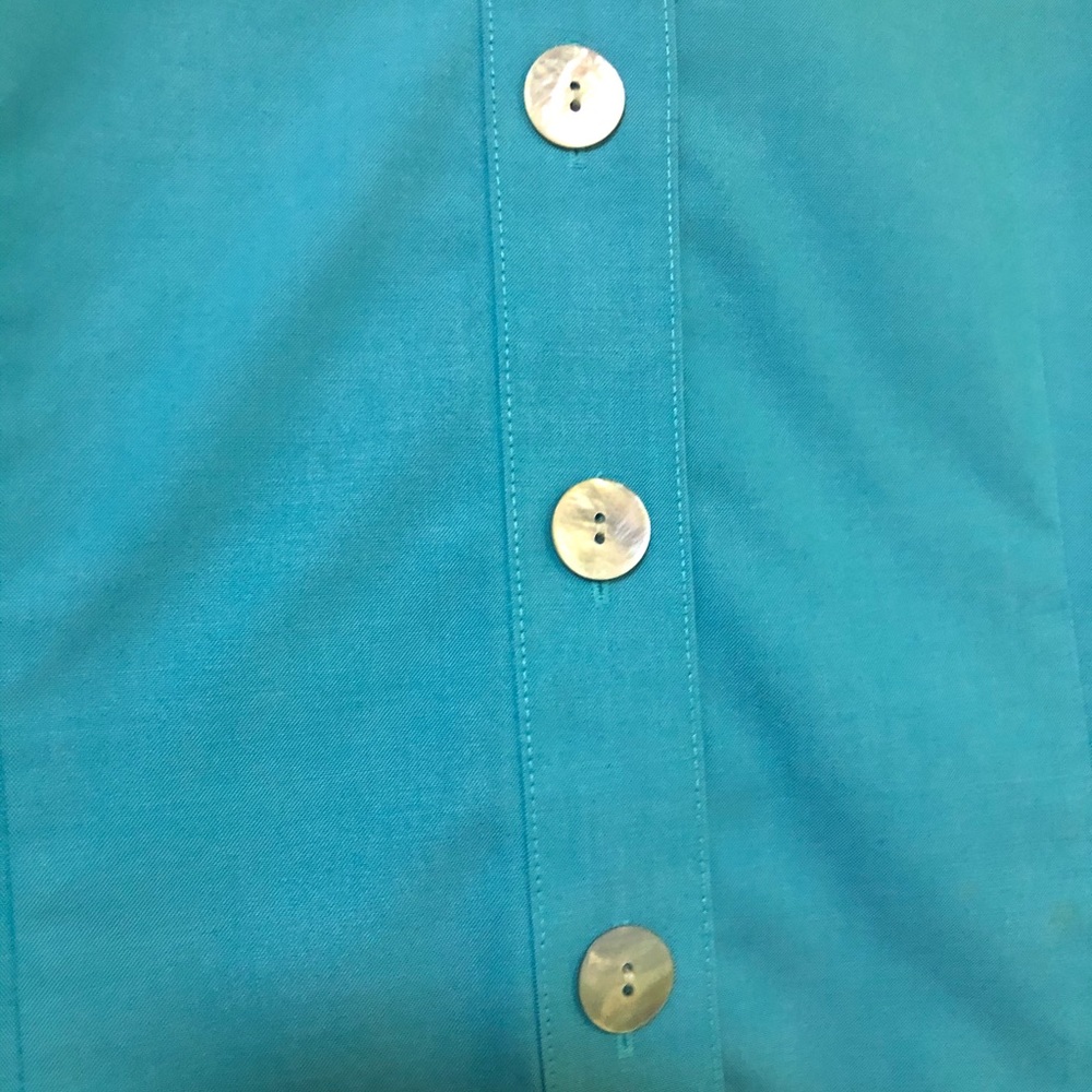 Foxcroft teal button down - Picture 5 of 7